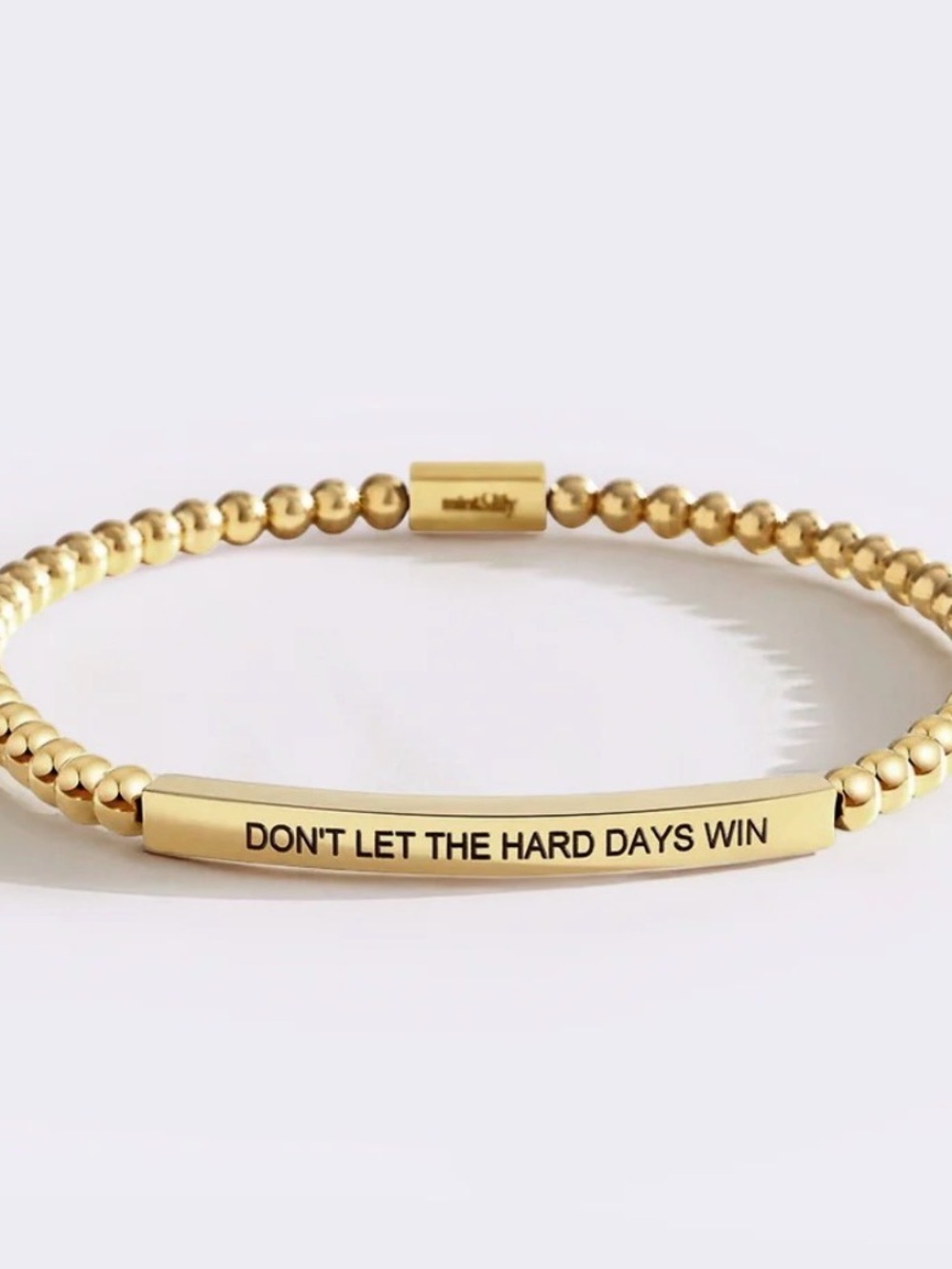 Mint&Lily Gold Inspirational Beaded Bracelet - "Don't Let The Hard Days Win"